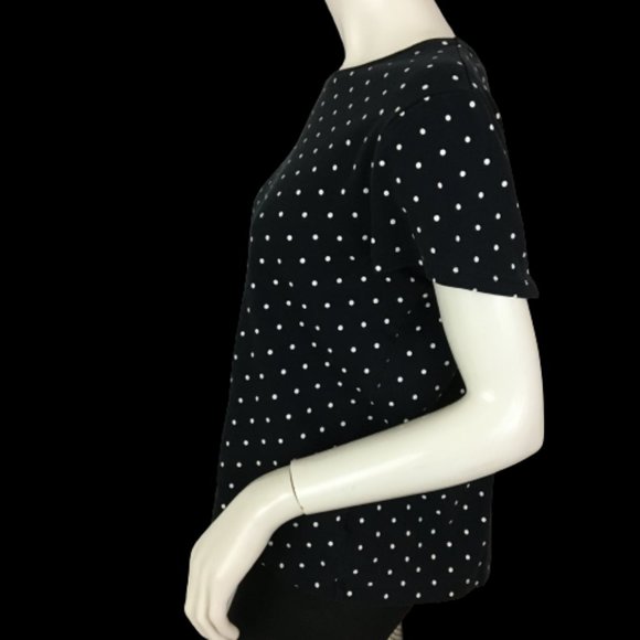 Top Black with White Polka Dots Short Sleeves SKU 000209 Topshop Handbag - Picture 4 of 4